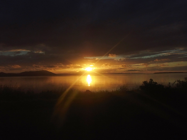 サロマ湖の夕日