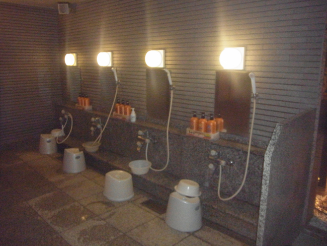 和風風呂の洗い場